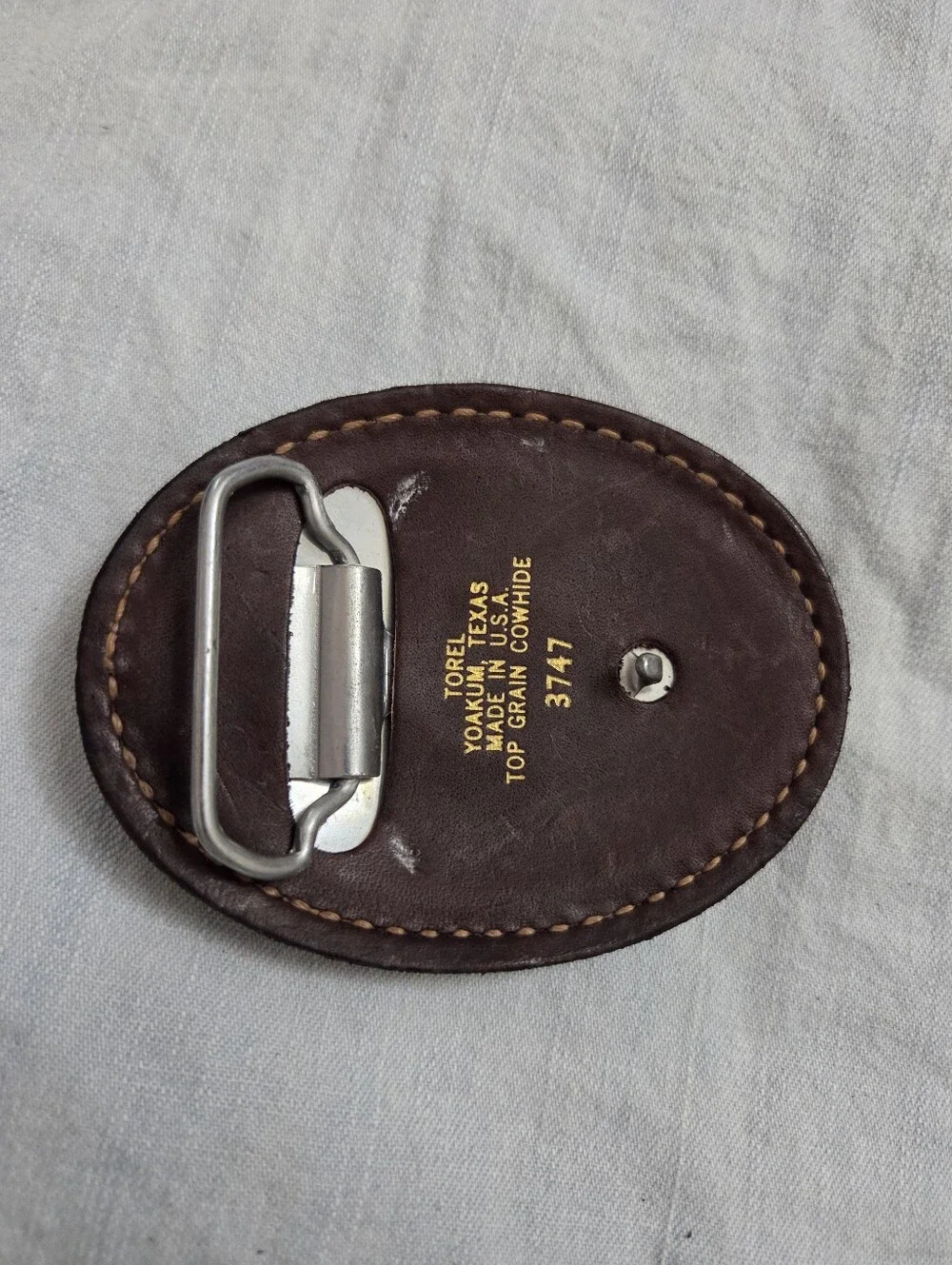 3 Vintage 1970s Leather Belt Buckles